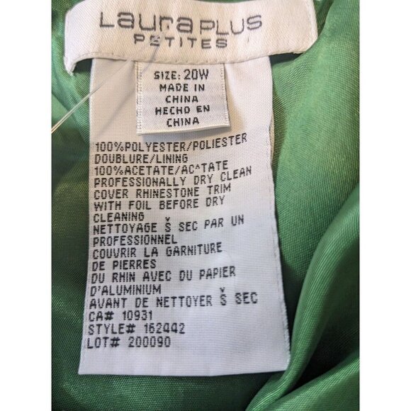 Vintage Y2K Niki Livas NEW Formal Hoco Designer Dress Plus Size 20W Green Satiny - Picture 9 of 9